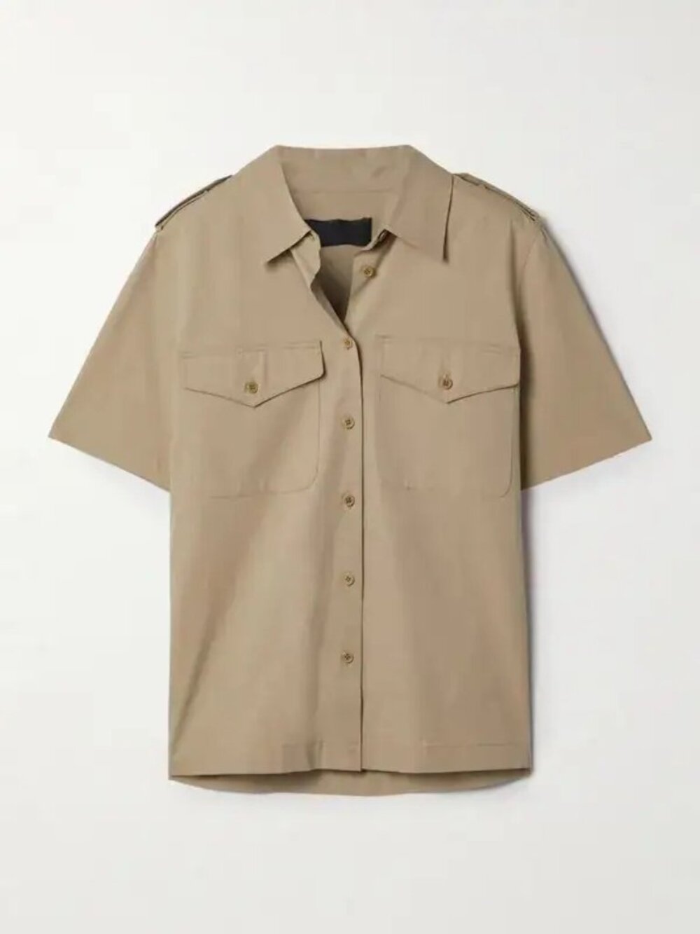 NILI LOTAN Natalie Cotton Poplin Shirt Desert Khaki Size XS NWT